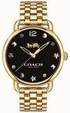 Coach Delancey Black Dial Gold Stainless Steel Strap Watch For Women - 14502813 Buy Now By Coach