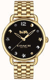 Coach Delancey Black Dial Gold Steel Strap Watch for Women - 14502813 Buy Now By Coach