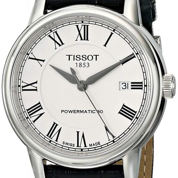 Tissot Carson Powermatic 80 White Dial Black Leather Strap Watch For Men - T085.407.16.013.00 Buy Now By Tissot