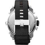 Diesel Mr Daddy Chronograph White Dial Black Leather Strap Watch For Men - DZ7125 Buy Now By Diesel