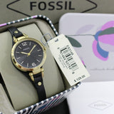 Fossil Georgia Black Dial Black Leather Strap Watch for Women - ES3148 Buy Now By Fossil