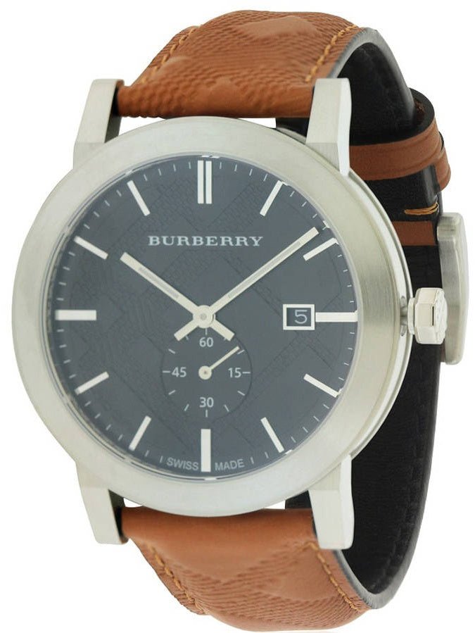 Burberry The City Black Dial Brown Leather Strap Watch for Men - BU9905 Buy Now By Burberry