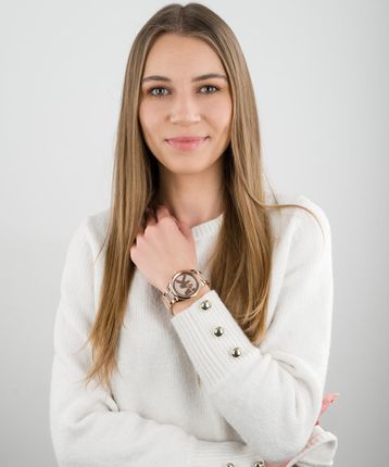 Michael Kors Janelle Three Hand Rose Gold Dial Two Tone Steel Strap Watch For Women - MK7089 Buy Now By Michael Kors