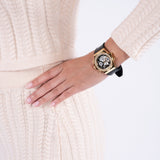 Guess Fusion Chronograph Black Dial Black Leather Strap Watch For Women - GW0553L4 Buy Now By Guess