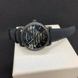 Emporio Armani Meccanico Quartz Black Dial Black Leather Strap Watch For Men - AR60032 Buy Now By Emporio Armani