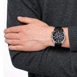 Hugo Boss Ambassador Chronograph Quartz Black Dial Black Leather Strap Watch For Men - HB1513194 Buy Now By Hugo Boss