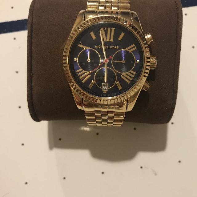 Michael Kors Lexington Chronograph Blue Dial Gold Steel Strap Watch For Women - MK6206 Buy Now By Michael Kors