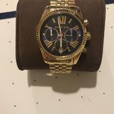 Michael Kors Lexington Chronograph Blue Dial Gold Steel Strap Watch For Women - MK6206 Buy Now By Michael Kors