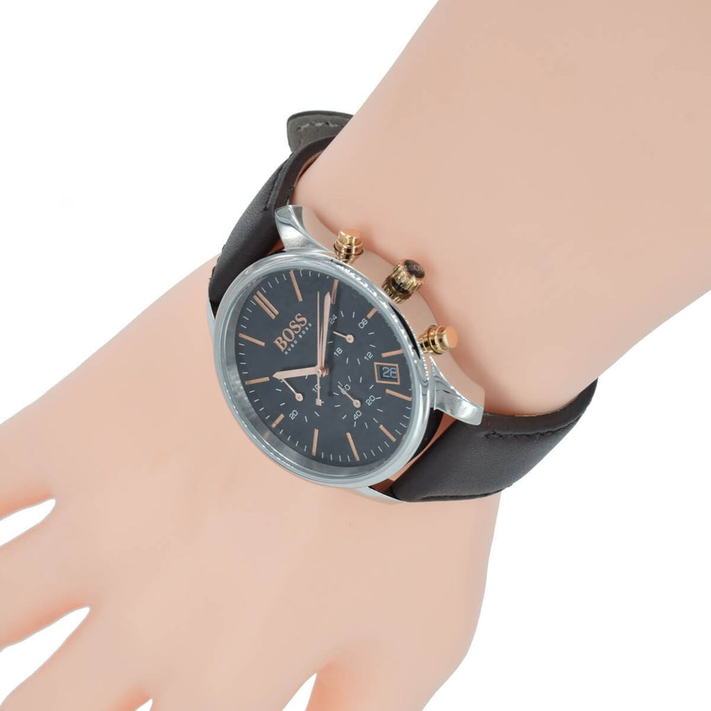 Hugo Boss Time One Black Dial Brown Leather Strap Watch for Men - 1513448 Buy Now By Hugo Boss