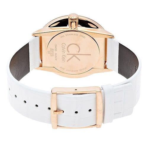 Calvin Klein Skirt Chronograph White Dial White Leather Strap Watch for Women - K2U296L6 Buy Now By Calvin Klein