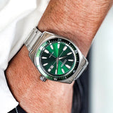 Citizen Eco Drive Vintage Green Dial Silver Steel Strap Watch For Men - AW1598-70X Buy Now By Citizen