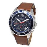 Coach Kent Chronograph Blue Dial Brown Leather Strap Watch for Men - 14602560 Buy Now By Coach