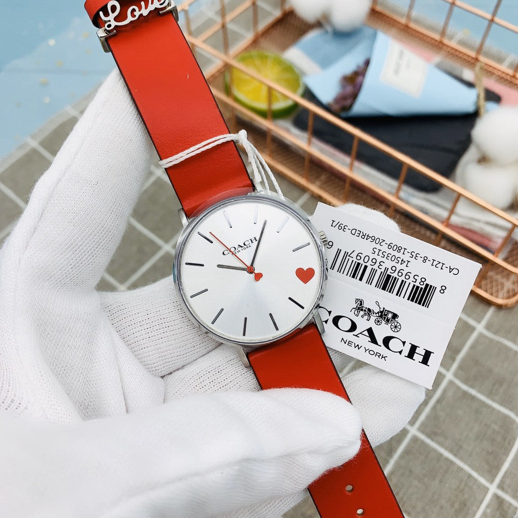 Coach Perry Silver Dial Red Leather Strap Watch for Women - 14503515 Buy Now By Coach