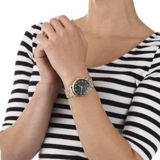 Marc Jacobs Baker Dexter Black Dial Gold Steel Strap Watch for Women - MBM3421 Buy Now By Marc Jacobs