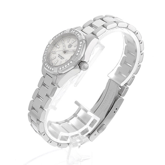 Tag Heuer Aquaracer Diamonds Mother of Pearl White Dial Silver Steel Strap Watch for Women - WBD1413.BA0741 Buy Now By Tag Heuer
