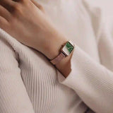 Daniel Wellington Quadro Melrose Green Dial Rose Gold Mesh Strap Watch For Women - DW00100437 Buy Now By Daniel Wellington