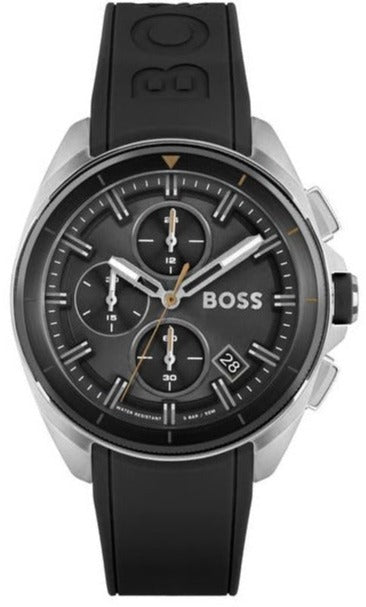 Hugo Boss Volane Grey Dial Black Silicone Strap Watch for Men - 1513953 Buy Now By Hugo Boss