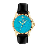 Gucci G Timeless Turquoise Blue Dial Black Leather Strap Watch For Men - YA126462 Buy Now By Gucci