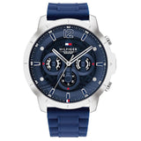 Tommy Hilfiger Luca Chronograph Blue Dial Blue Silicone Strap Watch For Men - 1710489 Buy Now By Tommy Hilfiger