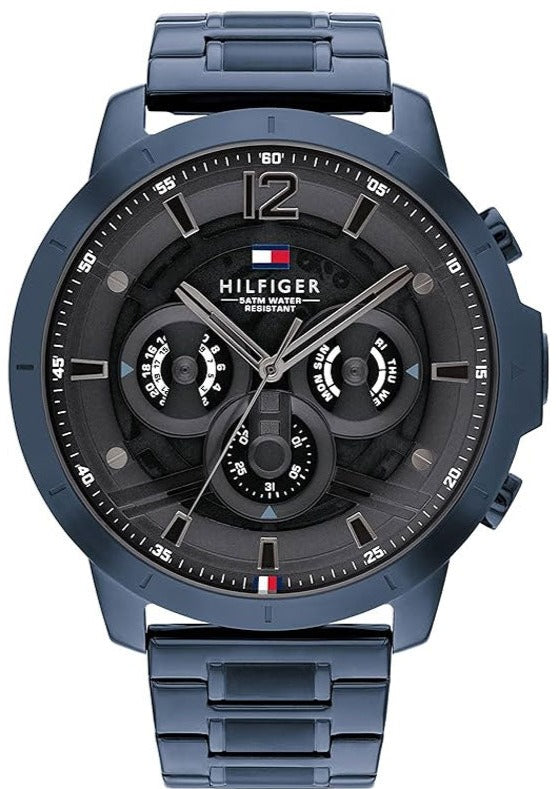 Tommy Hilfiger Luca Chronograph Grey Dial Blue Steel Strap Watch For Men - 1710493 Buy Now By Tommy Hilfiger