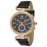 Swarovski Era Journey Chronograph Black Dial Black Leather Strap Watch for Women - 5295320 Buy Now By Swarovski