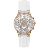 Guess Moonlight Diamonds White Dial White Rubber Strap Watch for Women - GW0257L2 Buy Now By Guess