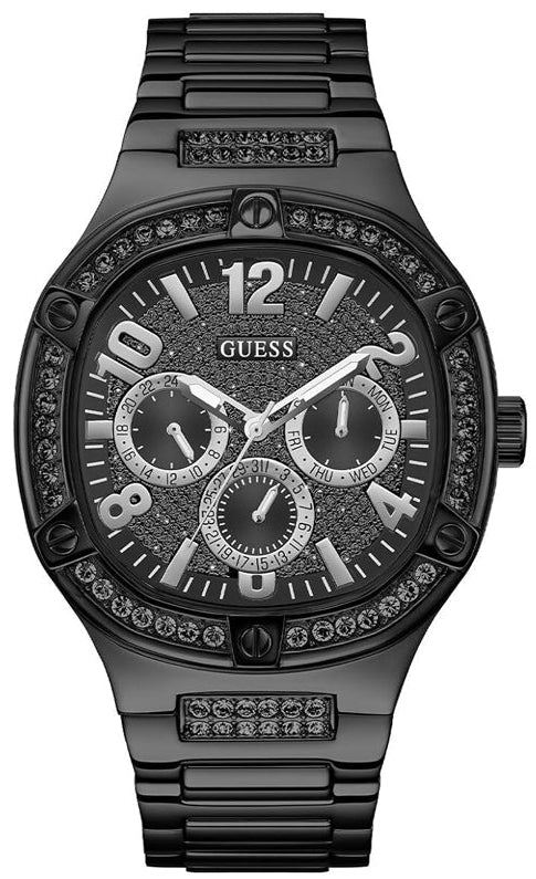 Guess Duke Glitz Crystals Black Dial Black Steel Strap Watch For Men - GW0576G3 Buy Now By Guess