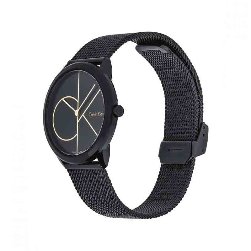 Calvin Klein Minimal Black Dial Black Mesh Bracelet Watch for Women - K3M224X1 Buy Now By Calvin Klein