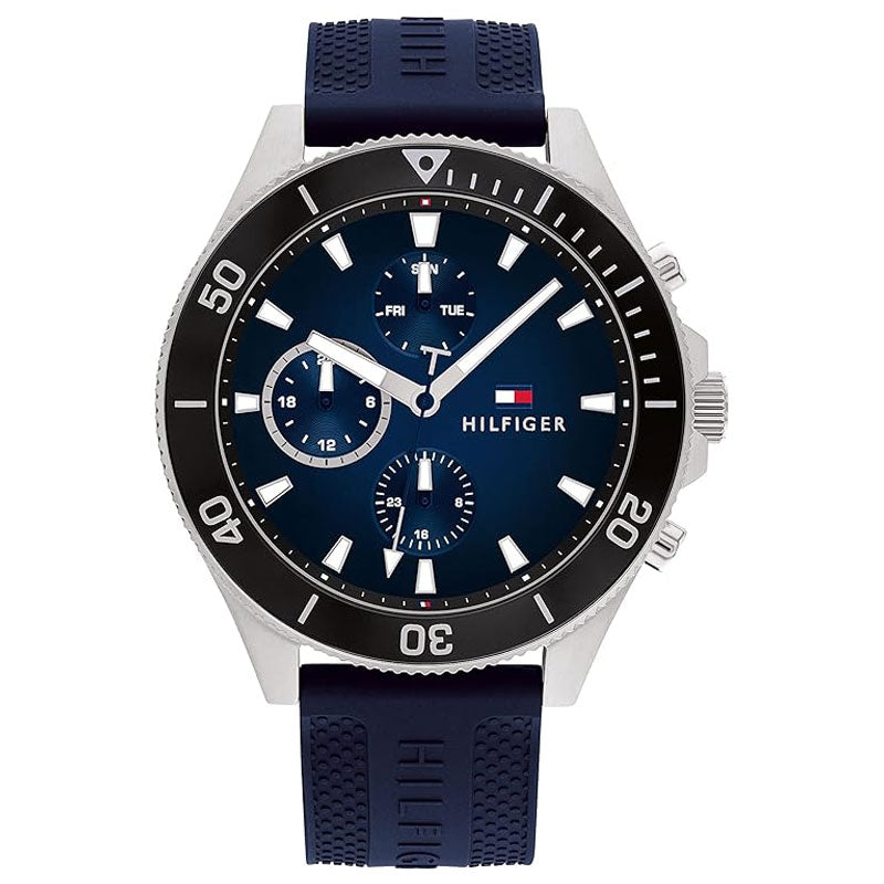 Tommy Hilfiger Larson Chronograph Blue Dial Blue Rubber Strap Watch For Men - 1791920 Buy Now By Tommy Hilfiger