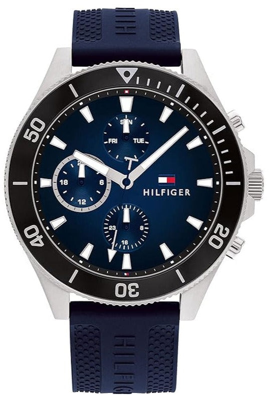 Tommy Hilfiger Larson Chronograph Blue Dial Blue Rubber Strap Watch For Men - 1791920 Buy Now By Tommy Hilfiger