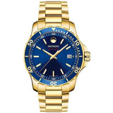 Movado Series 800 Blue Dial Gold Steel Strap Watch For Men - 2600144 Buy Now By Movado
