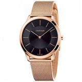 Calvin Klein Minimal Black Dial Rose Gold Mesh Bracelet Watch for Men - K3M2162Y Buy Now By Calvin Klein