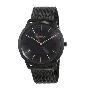 Calvin Klein Minimal Black Dial Black Mesh Bracelet Watch for Men - K3M21421 Buy Now By Calvin Klein