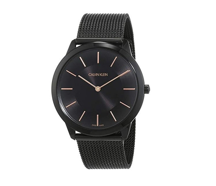 Calvin Klein Minimal Black Dial Black Mesh Bracelet Watch for Men - K3M21421 Buy Now By Calvin Klein