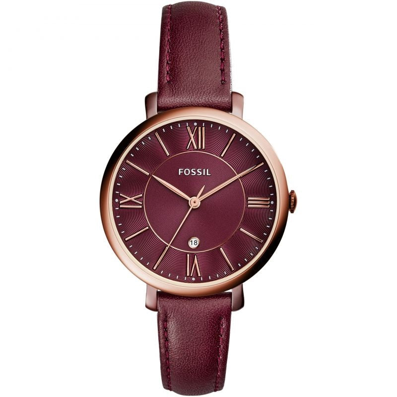 Fossil Jacqueline Burgundy Dial Burgundy Leather Strap Watch for Women - ES4099 Buy Now By Fossil