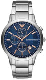 Emporio Armani Renato Chronograph Blue Dial Silver Steel Strap Watch For Men - AR11458 Buy Now By Emporio Armani