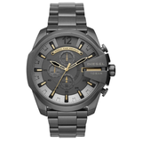 Diesel Mega Chief Chronograph Grey Dial Grey Steel Strap Watch For Men - DZ4466 Buy Now By Diesel