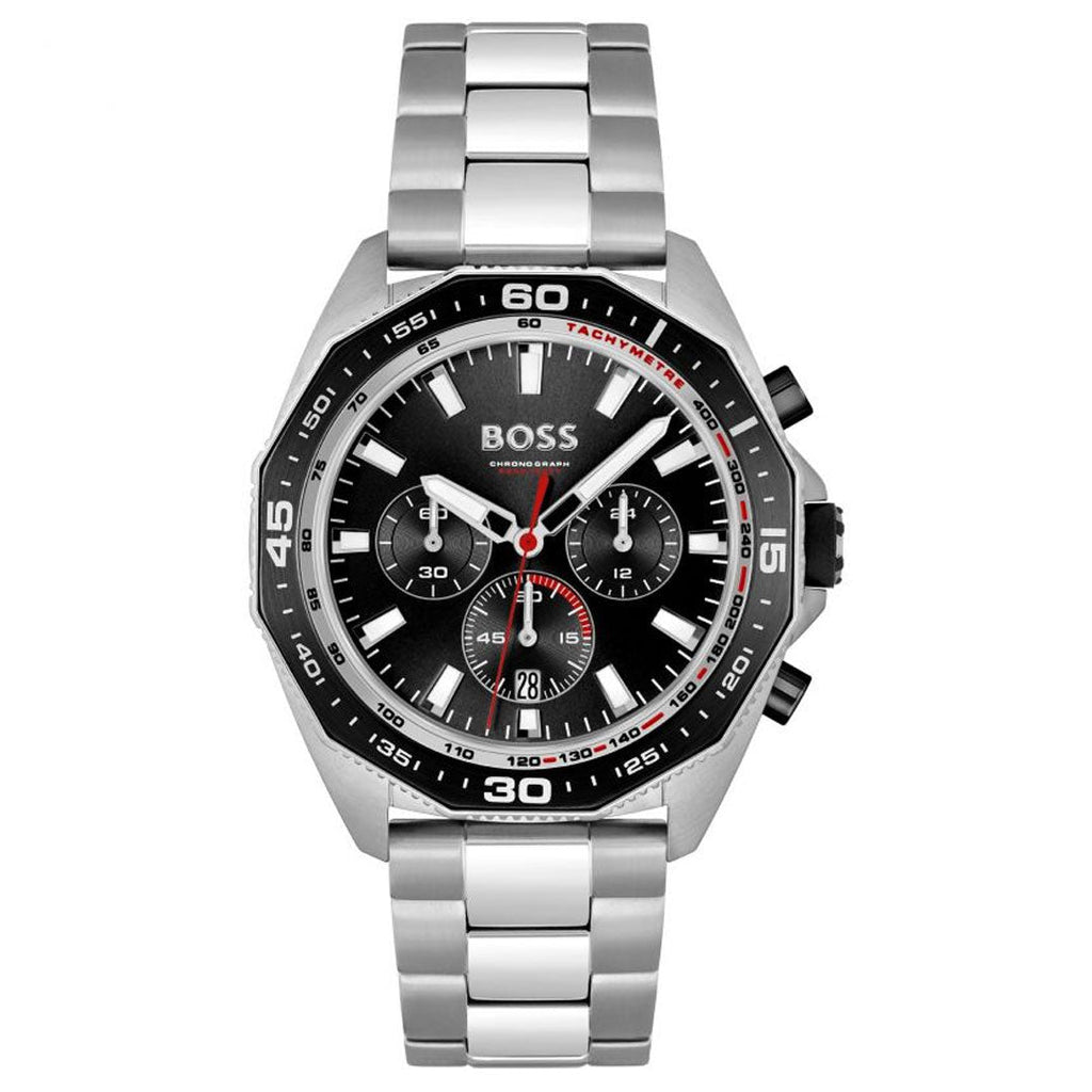 Hugo Boss Energy Chronograph Black Dial Silver Steel Strap Watch For Men - 1513971 Buy Now By Hugo Boss