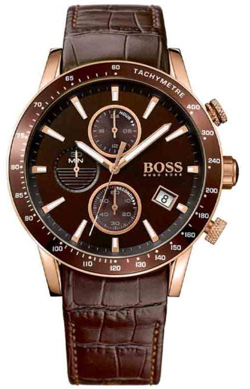 Hugo Boss Rafale Chronograph Brown Dial Brown Leather Strap Watch For Men - 1513392 Buy Now By Hugo Boss