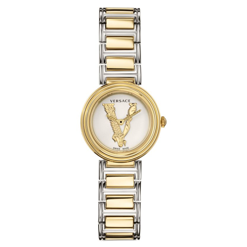 Versace Virtus Quartz White Dial Two Tone Steel Strap Watch For Women - VET300721 Buy Now By Versace