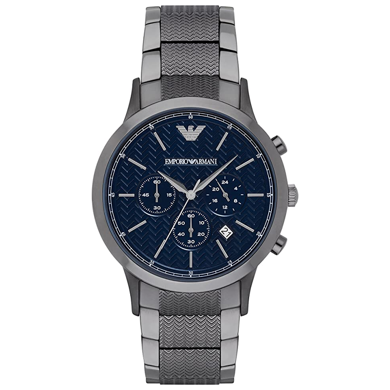 Emporio Armani Renato Chronograph Quartz Blue Dial Grey Steel Strap Watch For Men - AR2505 Buy Now By Emporio Armani