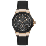 Guess Zena Chronograph Black Dial Black Rubber Strap Watch For Women - W1094L6 Buy Now By Guess