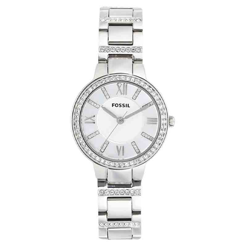 Fossil Virginia Silver Dial Silver Steel Strap Watch for Women - ES3282 Buy Now By Fossil