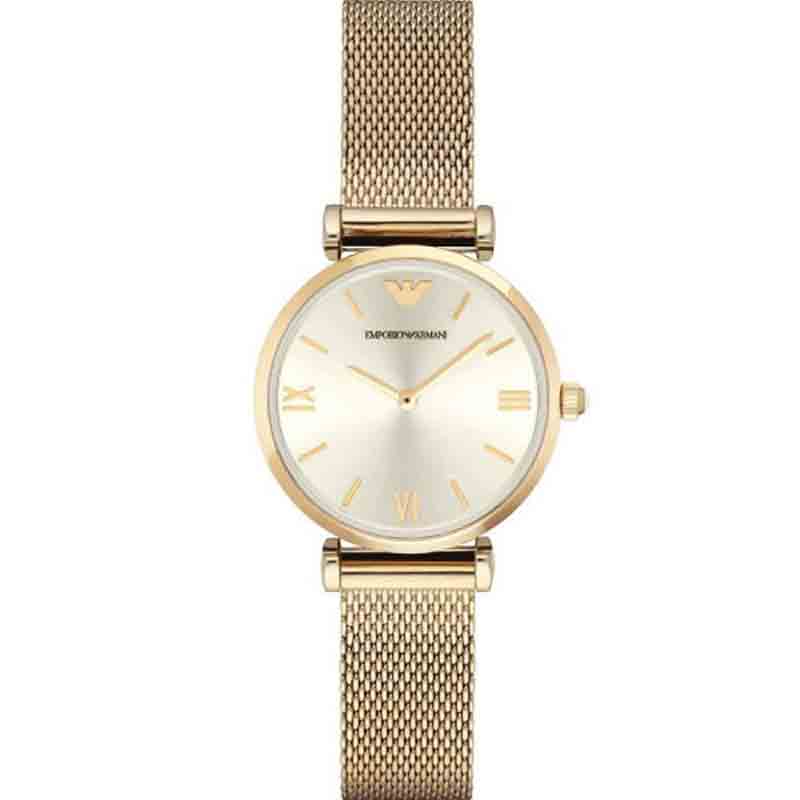 Emporio Armani Retro Gold Dial Gold Mesh Bracelet Watch For Women - AR1957 Buy Now By Emporio Armani