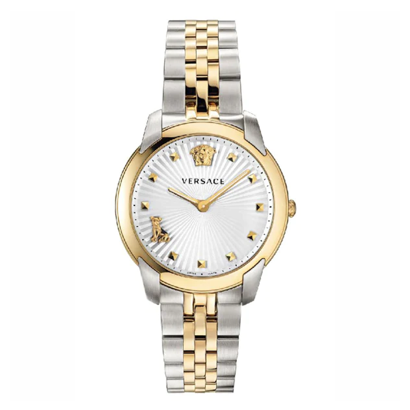 Versace Audrey Quartz White Dial Two Tone Steel Strap Watch for Women - VELR00519 Buy Now By Versace
