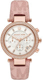 Michael Kors Parker Chronograph White Dial Pink Leather Strap Watch For Women - MK6935 Buy Now By Michael Kors