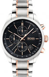Hugo Boss Grand Prix Black Dial Two Tone Steel Strap Watch for Men - 1513473 Buy Now By Hugo Boss