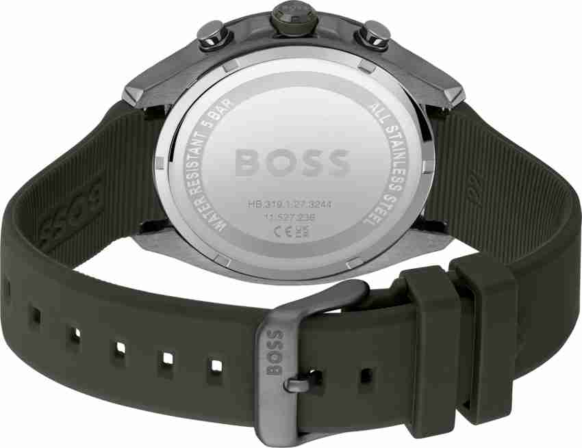 Hugo Boss Velocity Chronograph Green Dial Green Rubber Strap Watch For Men - 1514060 Buy Now By Hugo Boss