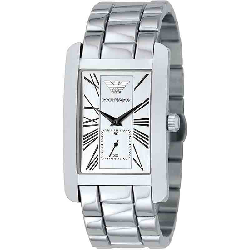 Emporio Armani Classic White Dial Silver Steel Strap Watch For Men - AR0145 Buy Now By Emporio Armani