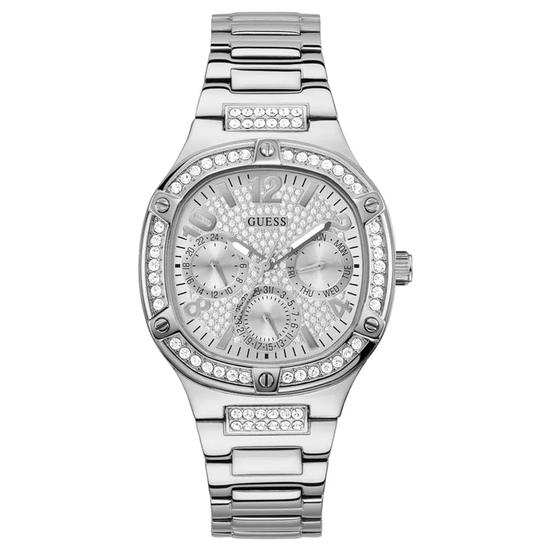 Guess Duchess Quartz Silver Dial Silver Steel Strap Watch For Women - GW0558L1 Buy Now By Guess